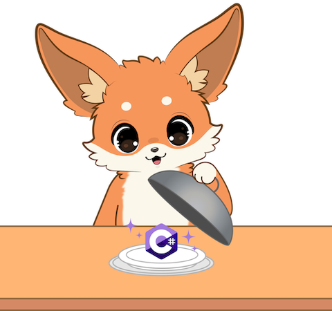 a fennec lifting a hood off some plated food