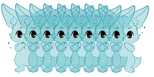 fennec, translucent and glowy blue